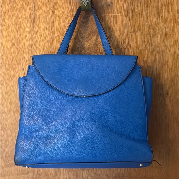 Kate Spade Cobalt Blue Leather Satchel with Curved Flap - Picture 2 of 13